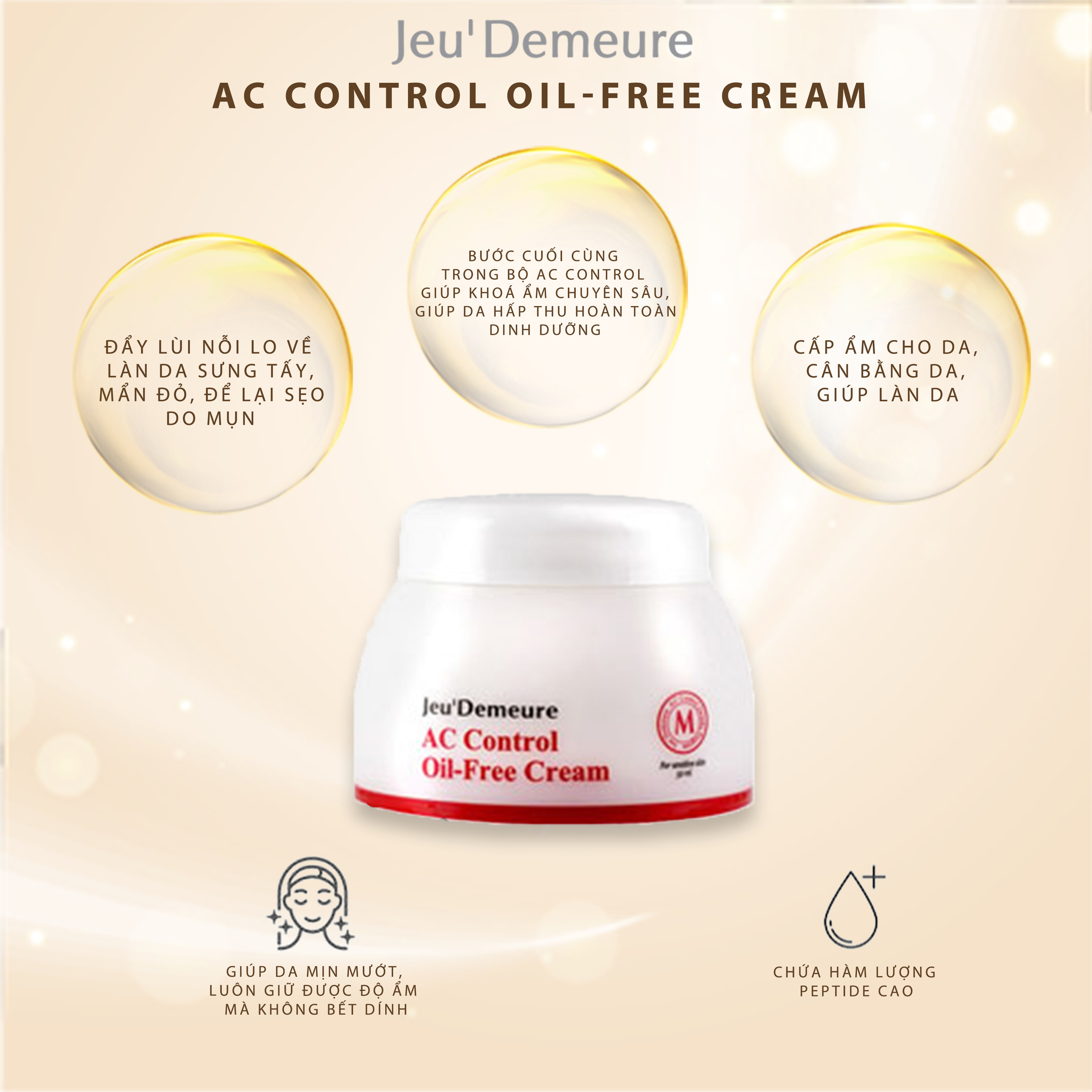 Kem dưỡng ẩm không chứa dầu AC Control Oil-free Cream 50ml - Jeu’Demeure